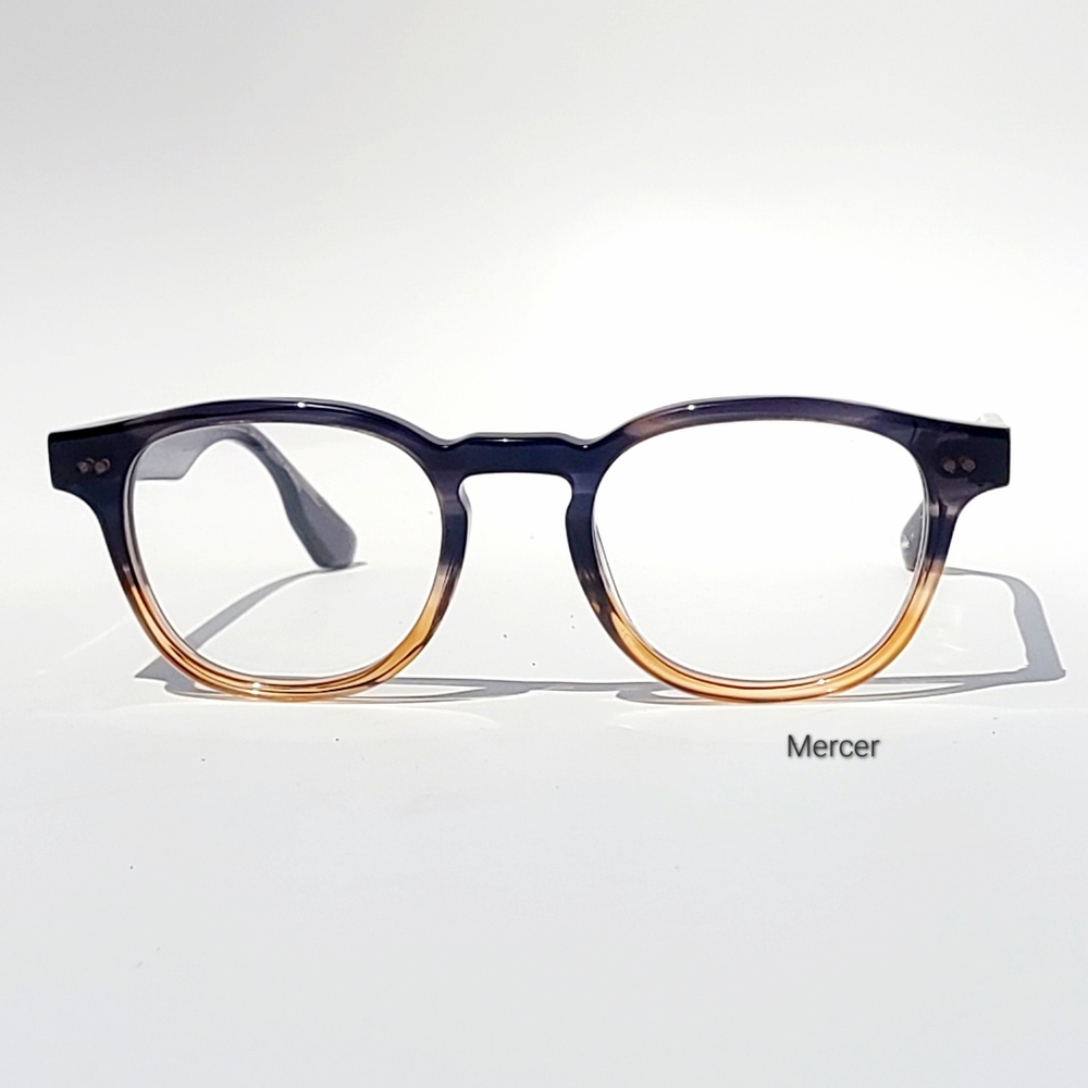 Krewe Mercer, Blue Havana  over Tan crystal. Size 48-21.